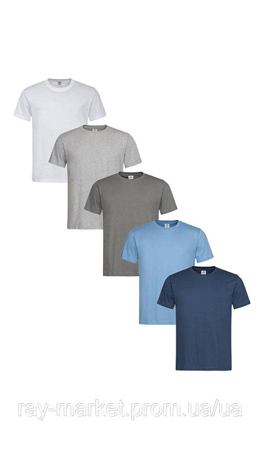 Набор базовых футболок 5шт Stedman Classic-T мужской белый/ серый меланж/ темно-серый/ голубой/ темно-синий (ST2000-5PACK4) XL Киев - изображение 1