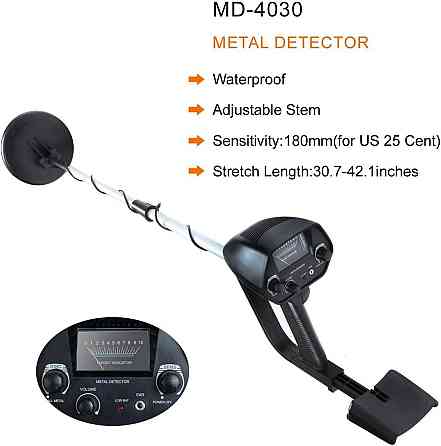 Металошукач високочутливий Resteq MD-4030 для пошуку металів до 115 см (Чорний) Вінниця