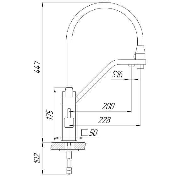 Змішувач для кухні під осмос Globus Lux LAZER GLLR-0900-11-01 Луцьк