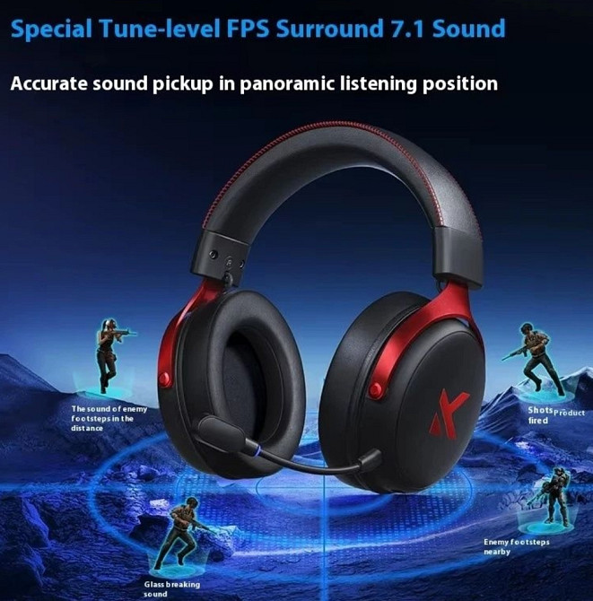 MCHOSE V9 Pro‼️ГАРАНТІЯ‼️Steel Black бездротові ігрові навушник. Киев - изображение 1