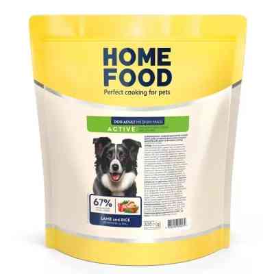 Сухий корм для собак Home Food ADULT MEDIUM/MAXI For active adult and junior dogs з ягням та рисом 300 г (4820290090279) Вінниця