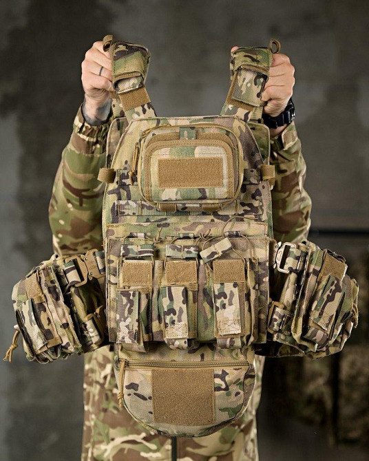 Люксовая плитоноска yakeda COBRA мультикам  с рюкзаком и аптечкой РП7355 Одесса - изображение 9