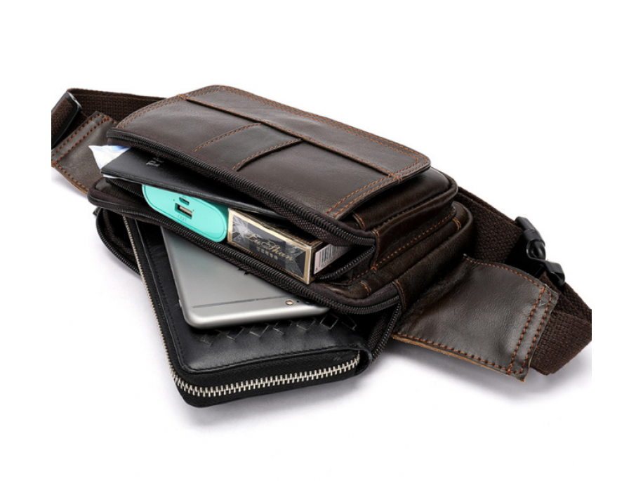 Сумка на пояс Vintage 14726 Коричневая Киев - изображение 3