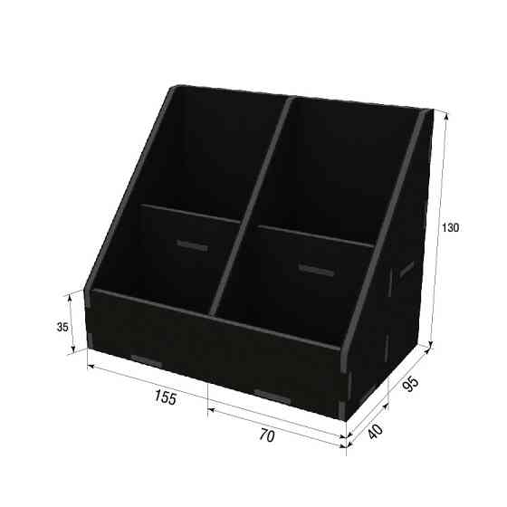 Органайзер EKOSTAR для чая и пакетов 70х90 - 4 ячейки чёрный Киев
