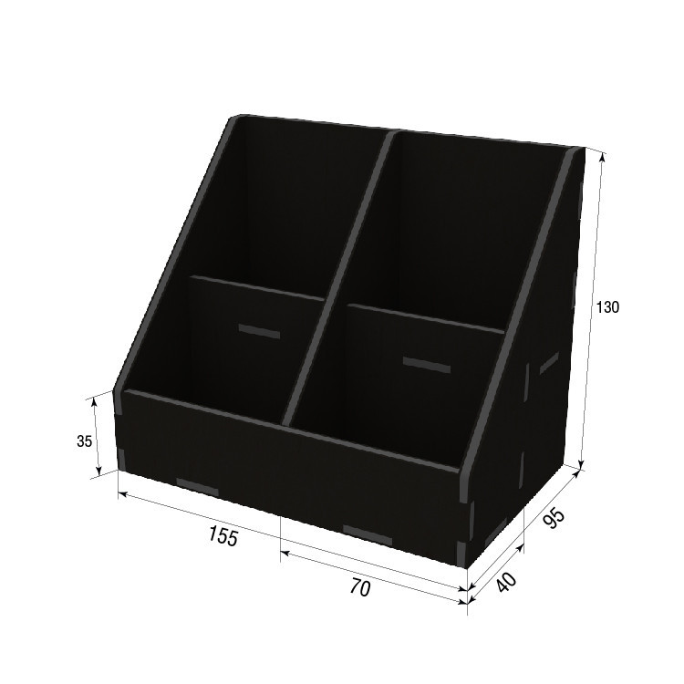 Органайзер EKOSTAR для чая и пакетов 70х90 - 4 ячейки чёрный Киев - изображение 3