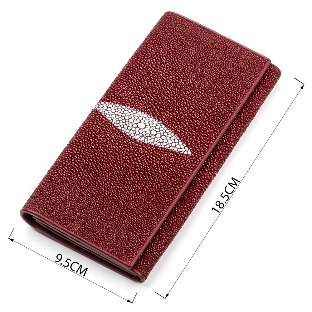 Гаманець жіночий STINGRAY LEATHER 18097 з натуральної шкіри морського ската Бордовий Київ - фото 12