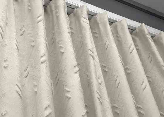 Шторная ткань Лен Букле цвет молочный 1881ш Киев