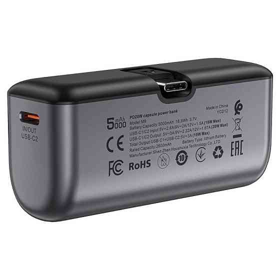 Зовнішній акумулятор ACEFAST M9-5000 PD20W capsule power bank Black Киев