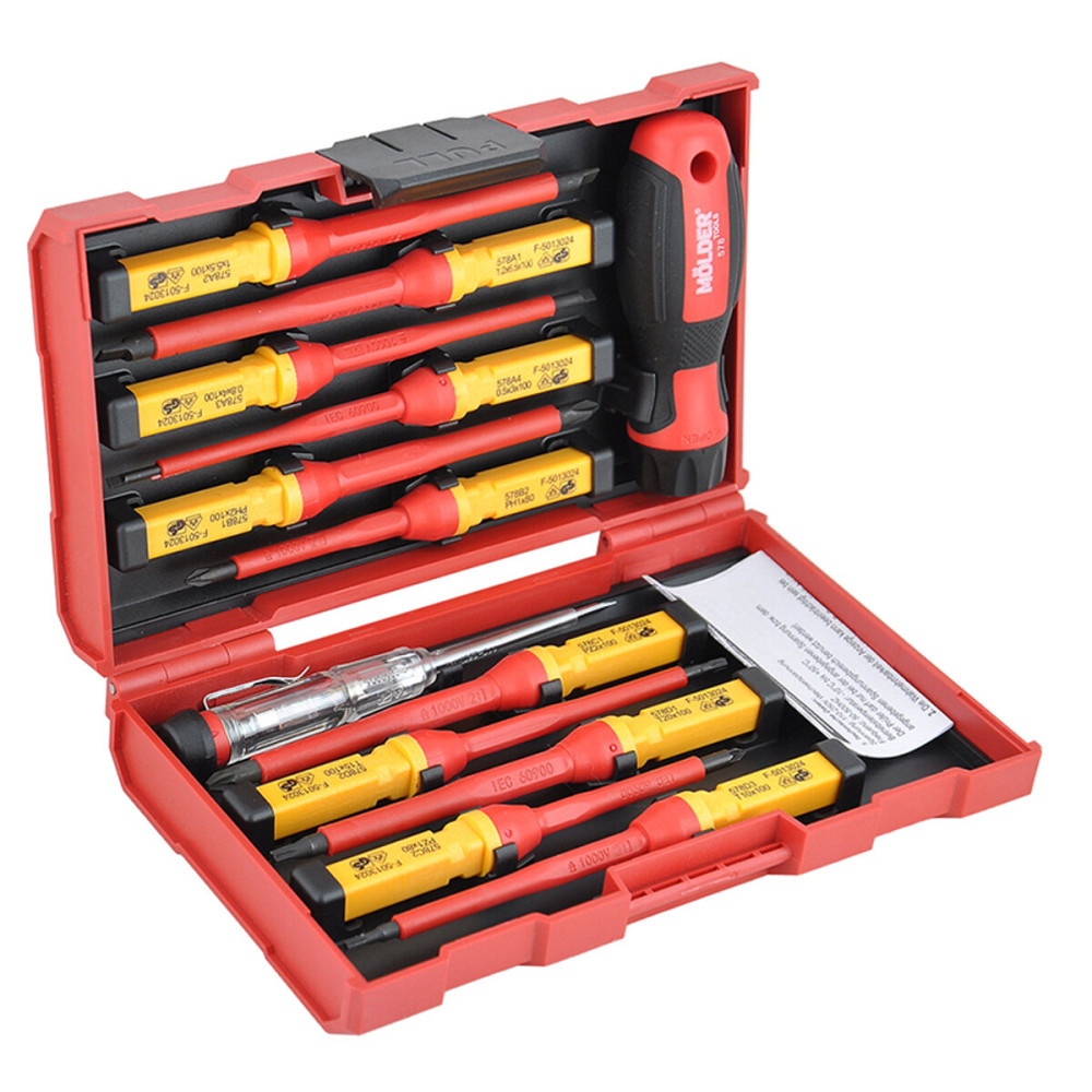 Набір викруток Molder ізольовані з індикатором напруги VDE 1000В 13шт Киев - изображение 1