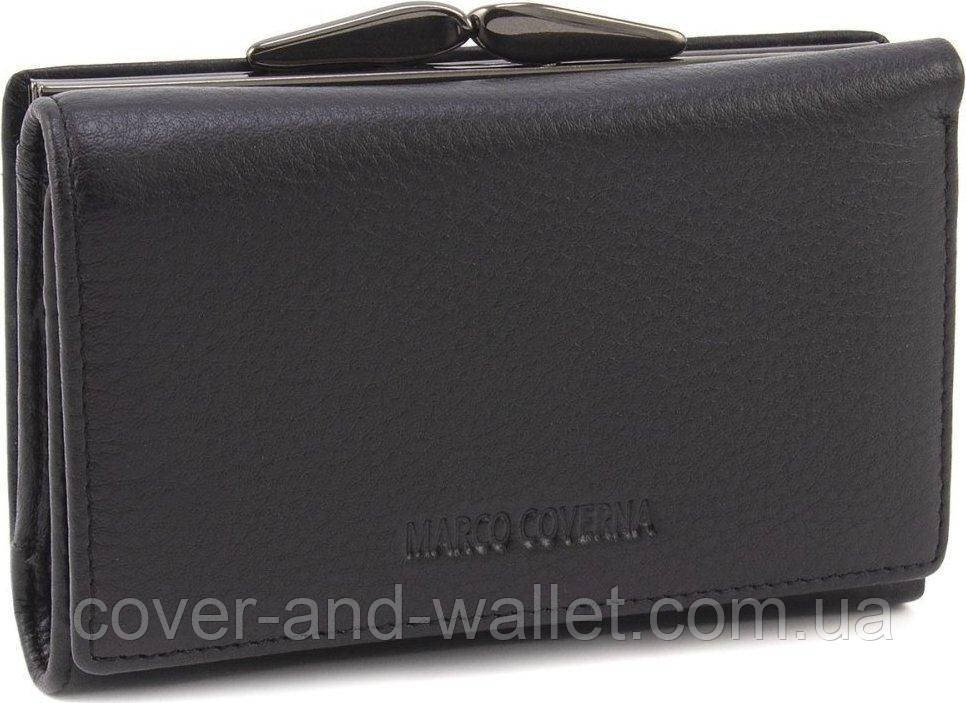 Женский черный кошелек небольшого размера из натуральной кожи с монетницей Marco Coverna W 003 Киев - изображение 1