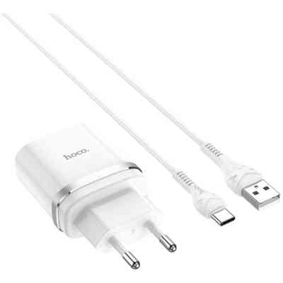 Зарядний пристрій HOCO C12Q Smart USB QC3.0 + cable USB to USB-C 18W White (6931474716309) Вінниця