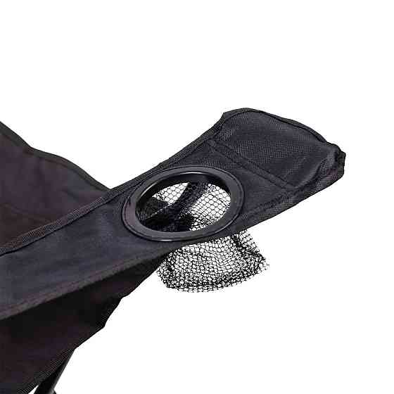 Крісло розкладне туристичне 50х80х80 см з підстаканником Чорне SJ-0014B Київ