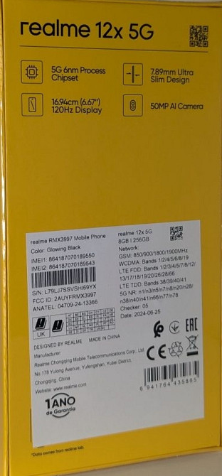 Телефон Realme 12X 5G 8/256Gb. Crowing Black 120Hz. Android 14 Киев - изображение 2