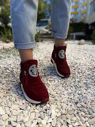 Черевики жіночі VEAGIA бордові еко-замша высота 12см подошва 3см ( -3) Коломия