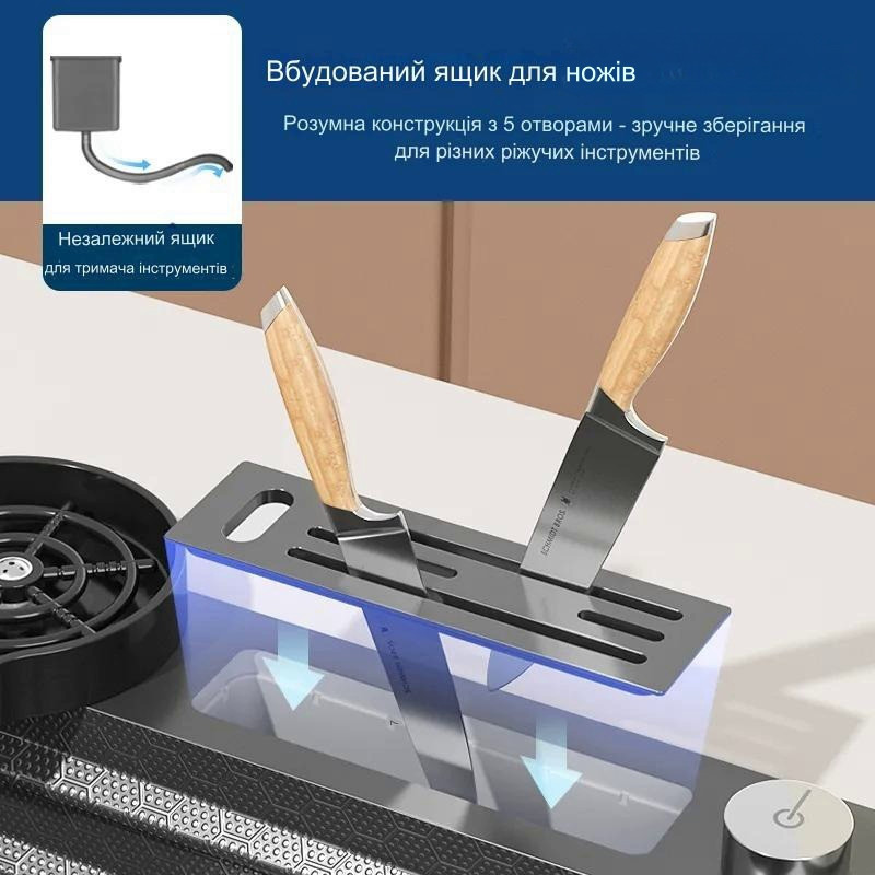 Кухонна раковина водоспад Willda, кухонна мийка водоспад ручної роботи 75х46х22 (831802767) Київ - фото 4