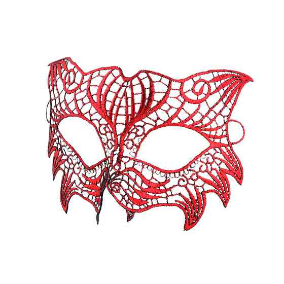 Маска карнавальна для обличчя на свято 19 на 12 см червоний Київ