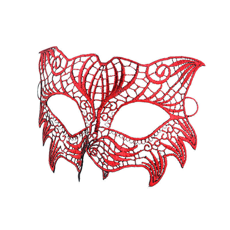 Маска карнавальная на лицо на праздник 19 на 12 см красный Киев - изображение 1