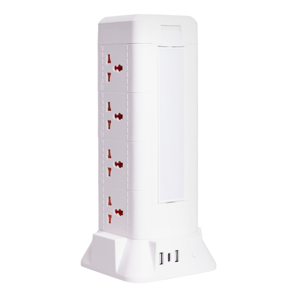 Yiwu Мережевий фільтр подовжувач 4.8 м з лампою на 12 універсальних розеток з 2 USB 1 Type-C бе Коломия - фото 4