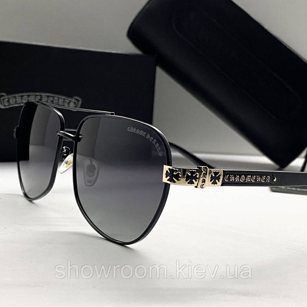 Чоловічі сонцезахисні окуляри Chrome Hearts 5078-1 black Київ - фото 1
