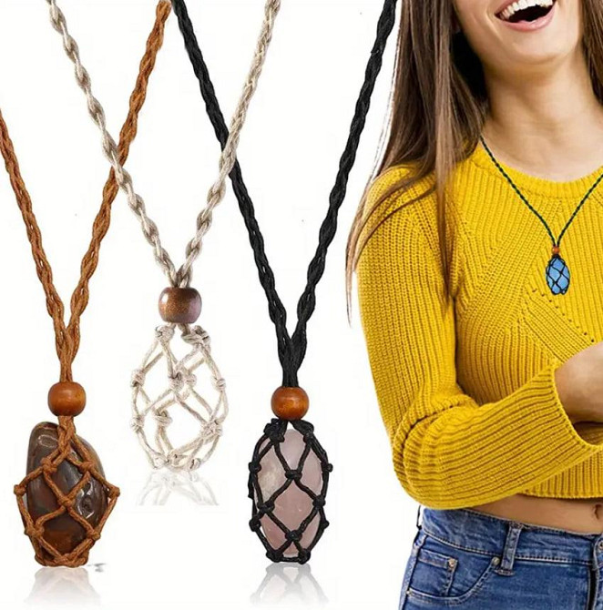 Пустой держатель для кристаллов с регулируемой длиной, плетеный шнур. Киев - изображение 2