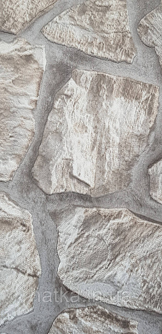 Обои виниловые на флизелине AdaWall Roka 1.06х10 под камень бут структурные серые бежевые  23114-1 Киев - изображение 4