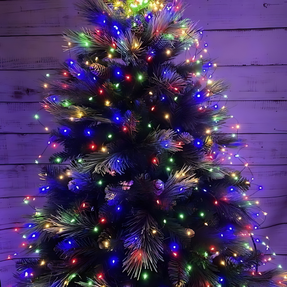 Комплект 2 гирлянды роса на зеленом проводе 30м 300лед NikiLight капля росы с режимами уличная на пульте Мультиколор Киев - изображение 8