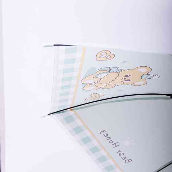 Детский полуавтоматический зонт-трость мятного цвета Киев