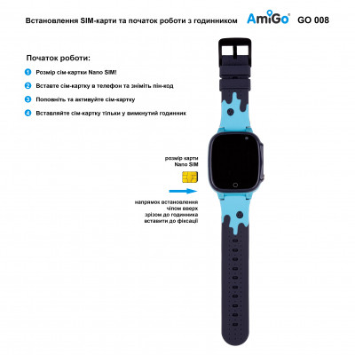 Смарт-часы Amigo GO008 MILKY GPS WIFI Blue (873292) Винница - изображение 6