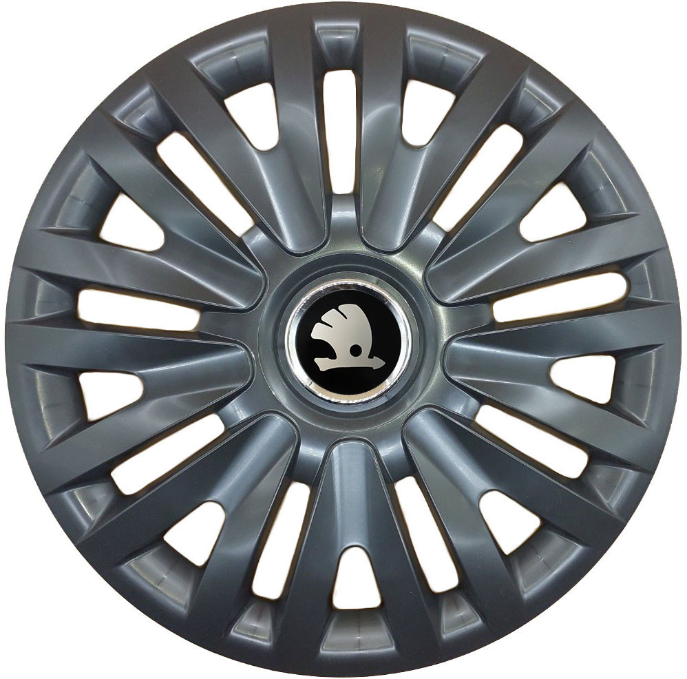 Автомобильные модельные колпаки R16 SJS Skoda 412 4шт, чёрные Киев - изображение 1