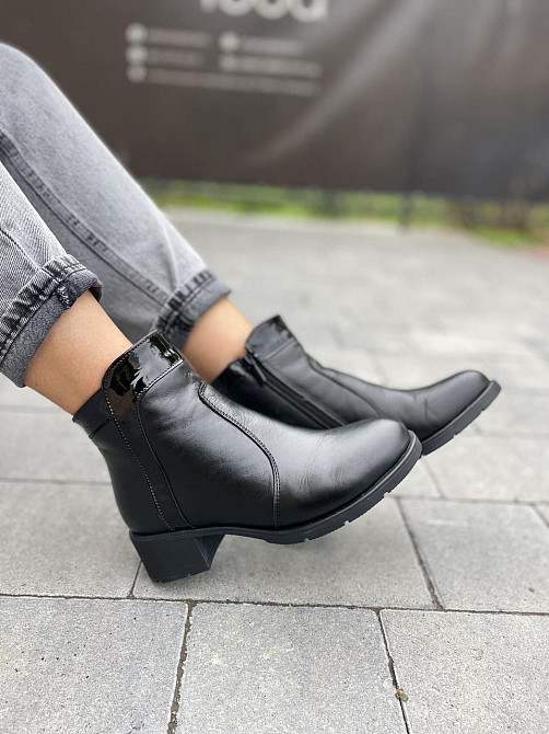 Черевики жіночі HD чорні натуральна шкіра зима висота 10 см обхват 24 см (2098) 38р. Коломия - фото 6