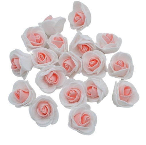 Головки квітів для рукоділля 50 штук 3 см біло-персиковий Київ - фото 2