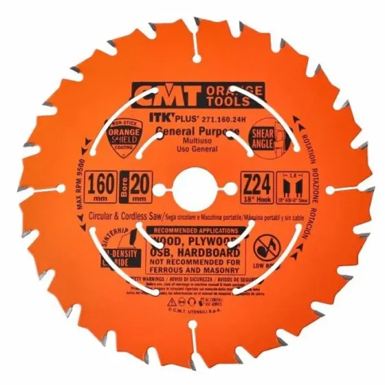 Пильний диск по дереву CMT 160x20x24z K1.7/1.1 (271.160.24H) Одеса