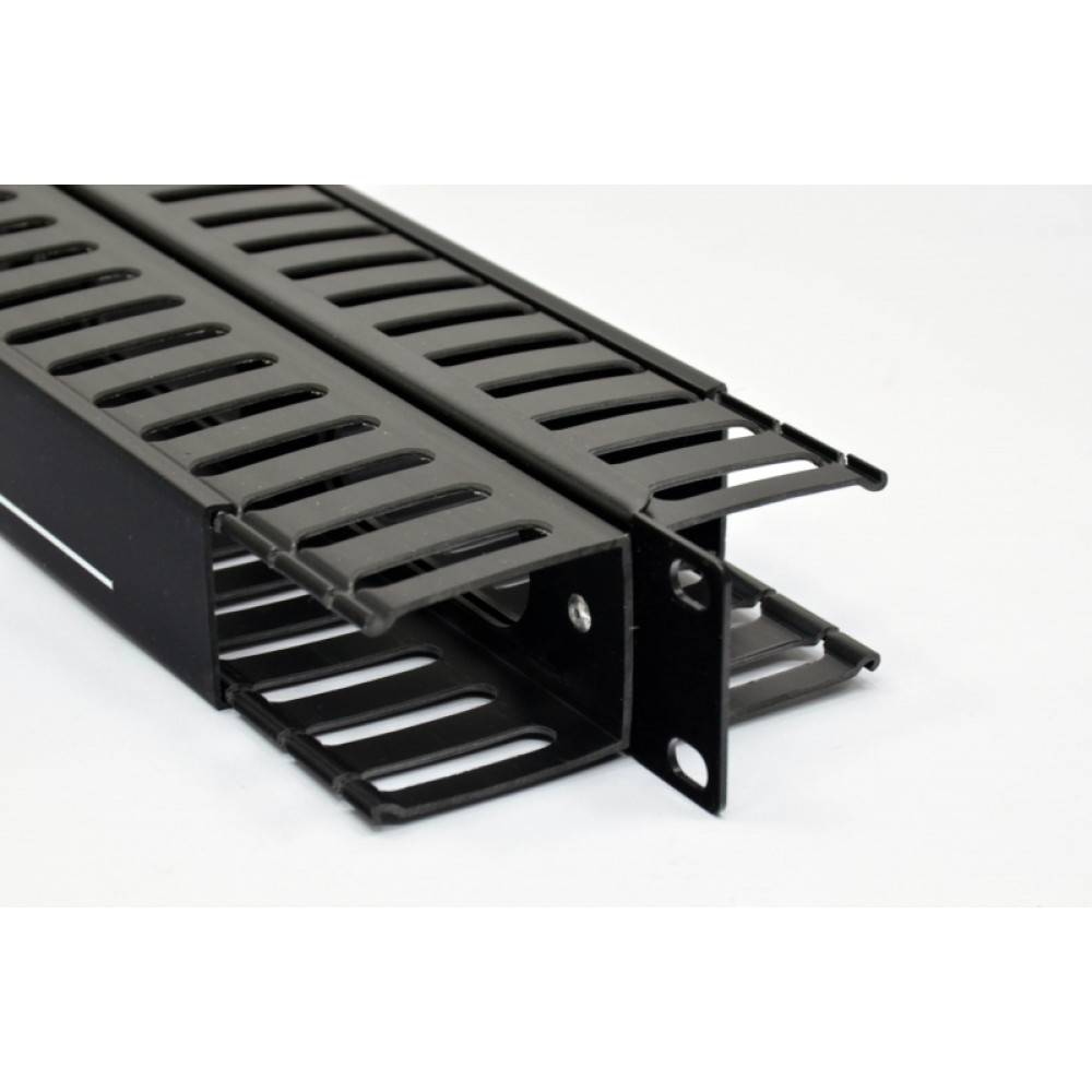 Кабельний організатор CMS 1U з кришкою,  двосторонній, чорний Київ - фото 2