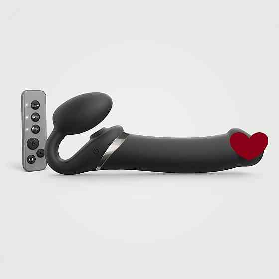 Безремневой вибрострапон с вакуумной стимуляцией Strap-On-Me MULTI ORGASM Black XL, регулируемый Sex Aura Киев
