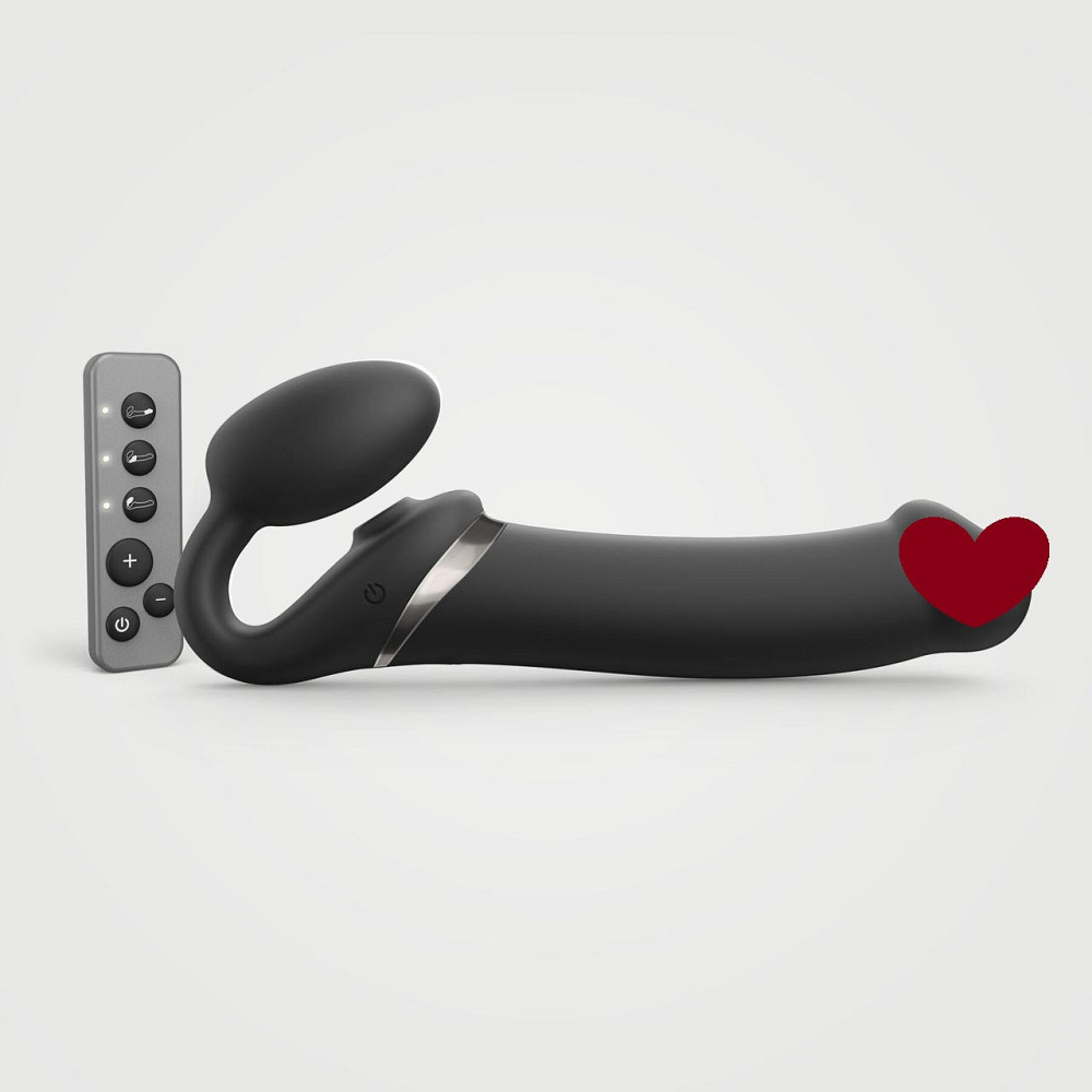 Безремневой вибрострапон с вакуумной стимуляцией Strap-On-Me MULTI ORGASM Black XL, регулируемый Sex Aura Киев - изображение 1