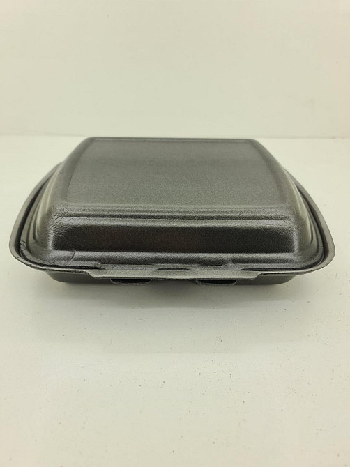 Ланч-бокс з спіненого полістиролу з кришкою 2-х секційний (236*179*73*) чорний (Р2662\2865) (125 шт) Харків - фото 3