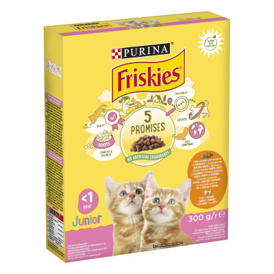 Сухий корм для кішок Purina Friskies Junior з куркою, молоком і овочами 300 г (7613031868360) Вінниця - фото 1
