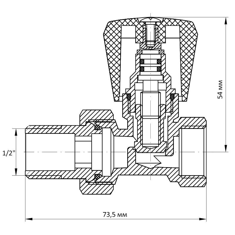 Вентиль прямий 1/2x1/2 "антіпротічка" Koer KR.903-Gi   ( KR0175 ) 22438 Харків - фото 2