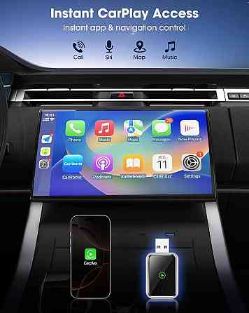 CarPlay бездротовий адаптер для iPhone, перетворення дротового карплей у бездротовий, iOS 12+, USB T Київ
