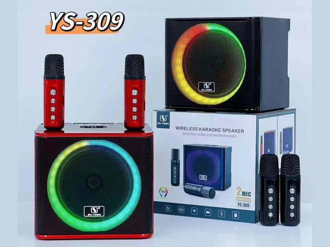 Портативная акустическая колонка YS-309 Bluetooth LED 2MIC 30Вт 5