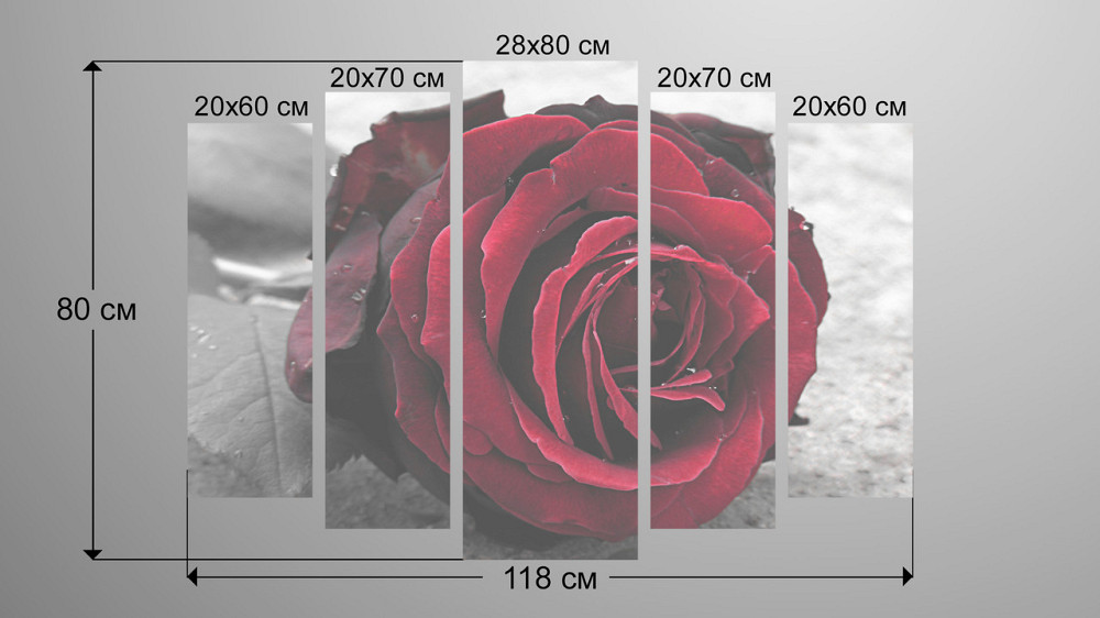 Модульная картина Роза Art-31_5 Киев - изображение 3