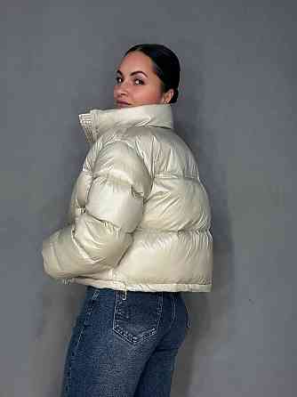 Куртка жіноча Lady Yep 10015 коротка глянцева пуффер перламутровий беж, перламутровий беж, 44 Київ