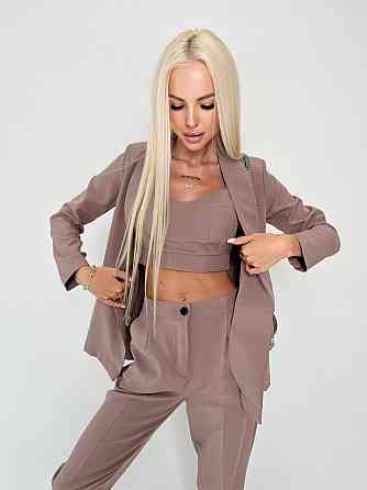 Костюм-трійка з топом "Vanity" оптом I Розпродаж моделі Мокко, 42 Київ