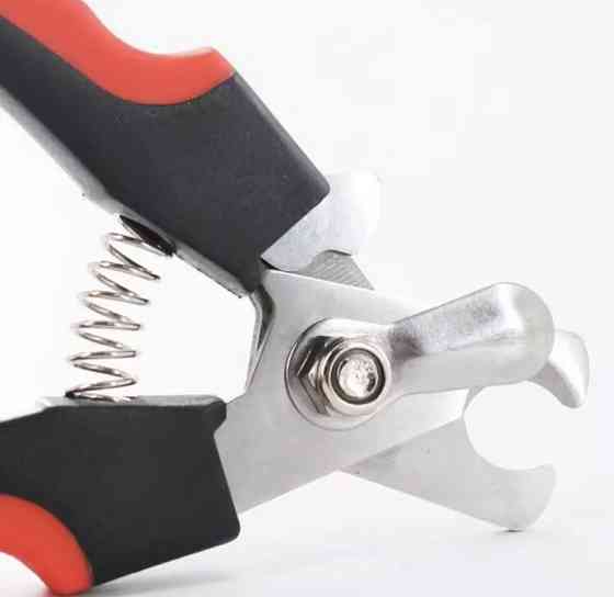 Кусачки для стрижки когтей у кошек и собак вместе с пилочкой, красные - размер кус 16*5см, прорезиненная ручка Киев