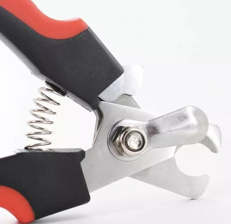 Кусачки для стрижки когтей у кошек и собак вместе с пилочкой, красные - размер кус 16*5см, прорезиненная ручка Киев - изображение 4