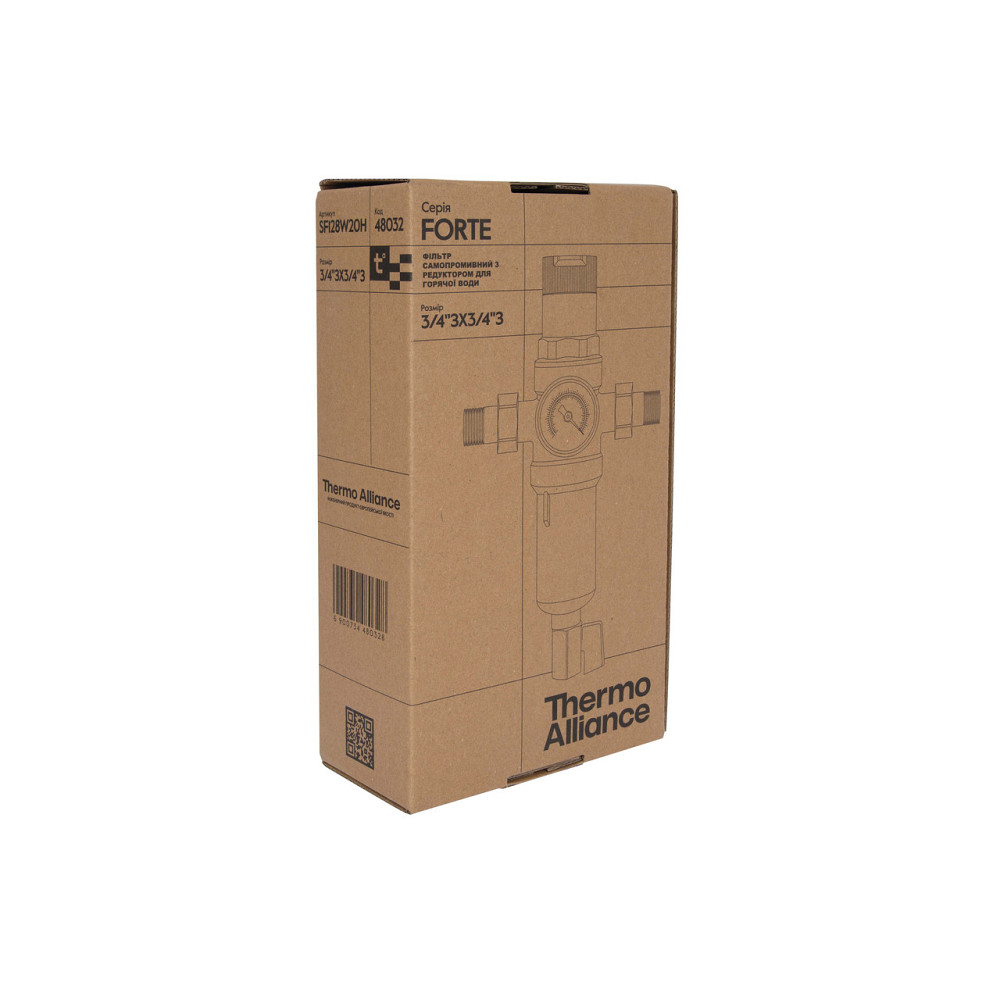 Фільтр самопромивний Thermo Alliance Forte 3/4" з редуктором для гарячої води SF128W20H Київ - фото 8