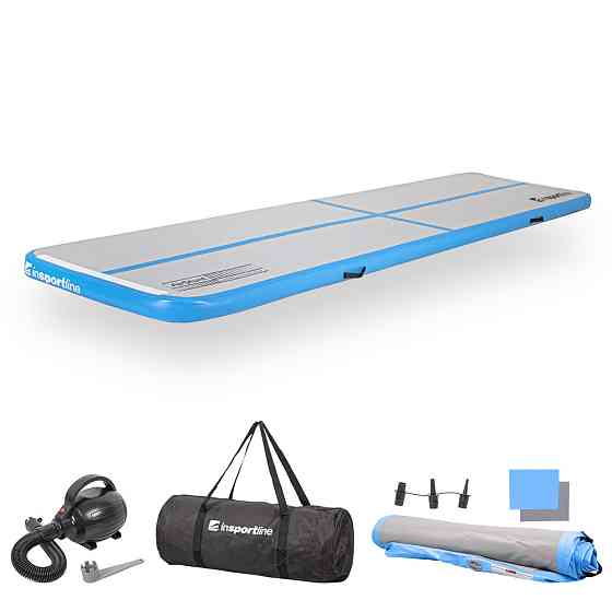 Килимок надувний Airtrack inSPORTline Airstunt 400x100 см, сіро-бірюзовий Київ