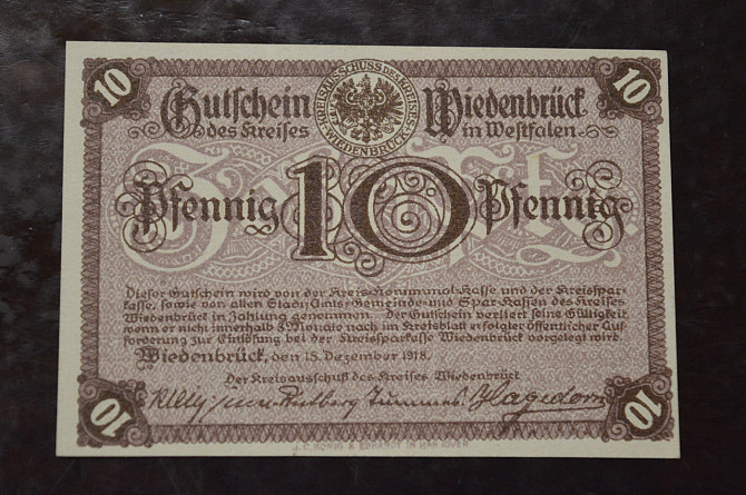 Німеччина Нотгельд Wiedenbruck 10 Pf 1918 ( 2) Полтава - фото 1