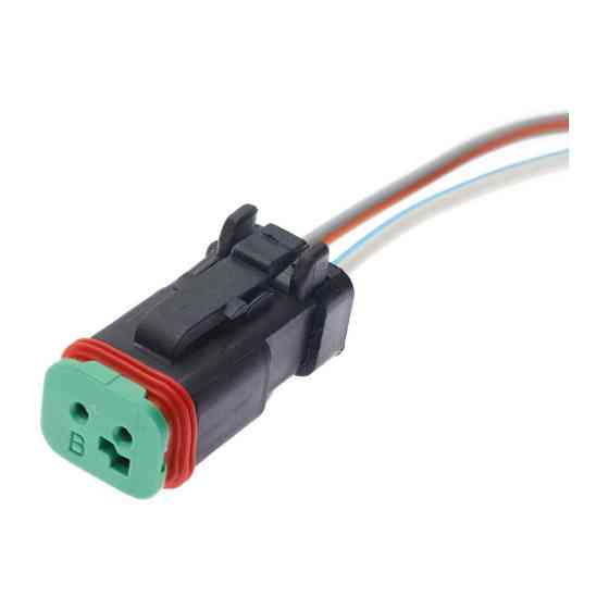 Разьем коннектор с проводом, 2-кон., Грузовая Спецтехника, Аналог 40395,  DT06-2S-E004, DT06-2S-EP06, CAT, JCB, MAN Киев