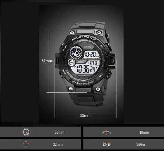 Мужские спортивные наручные часы Skmei 1759 водонепроницаемые 10 АТМ (Черные) Киев